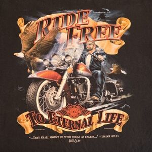 Harley-Davidson Size XL Black 'Ride Free To Eternal Life' Graphic Tee